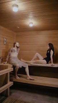 Man and Woman in Sauna Room