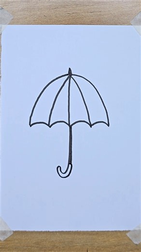How to Draw a Beautiful Umbrella Step by Step #drawing #umbrelladrawing #artreel #howtodraw #easyart