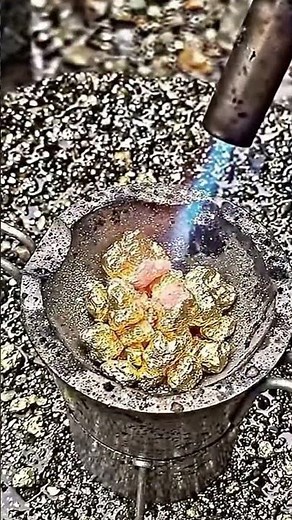 Gold Nuggets → Molten Gold → Solid Bar | #gold #satisfying #experiment