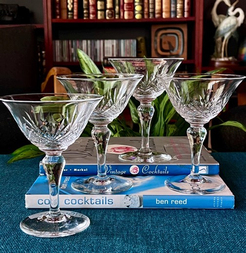 Vintage Cut Crystal Cocktail or Champagne Coupes "renaissance" From Glastonbury-lotus - Set of 4 - Etsy