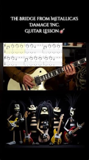 Metallica “Damage, Inc.” Bridge 🔥 Learn This Thrash Riff FAST! 🎸#Metallica #shorts