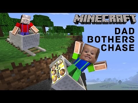 3 Yr Old Chase plays MINECRAFT PE & Dad Bothers Him...A Lot! Roller Coaster Push (FGTEEV Gameplay)