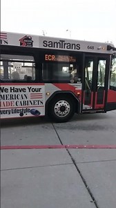 SamTrans Gillig BRT 40' #648 on Route ECR Departs San Bruno BART