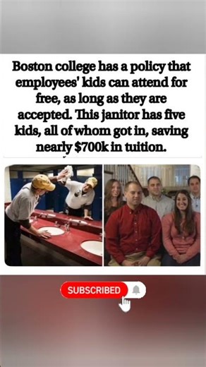 Boston College janitor's 5 kids all got in, saving $700k in tuition! 🏫🎓✨ Amazing dad goals! 🙌💸💯