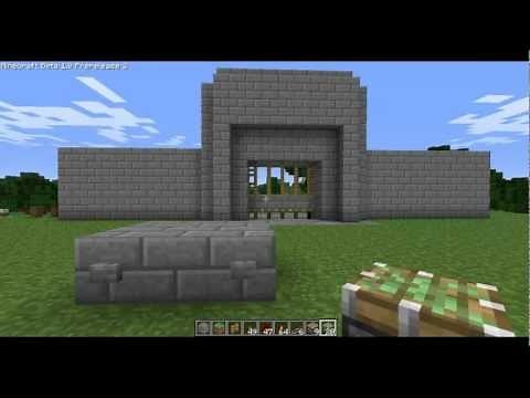 Minecraft Tutorial: Redstone Castle Gate with Pistons (Hidden Wiring)