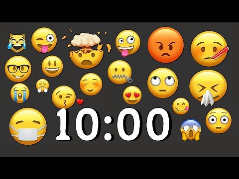 100 EMOJI ANIMATION :10 Minute Countdown Timer With Background Music