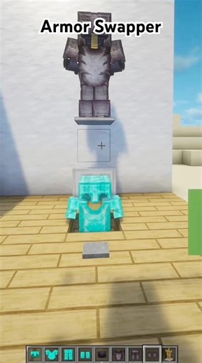 Cool Step-By-Step Armor Swapper Tutorial! #minecraft #coolbuilds