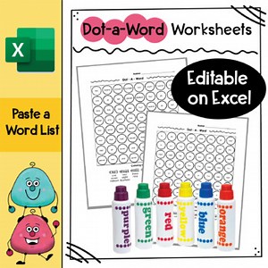 Do a Dot Marker Worksheet Creator - Editable Do a Dot Pages Paste List in Excel