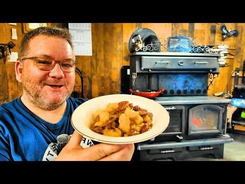 Traditional Newfie Fried Potatoes | Wood Stove Cooking
