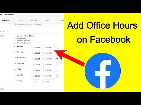 How to add Office Hours on Facebook Page?