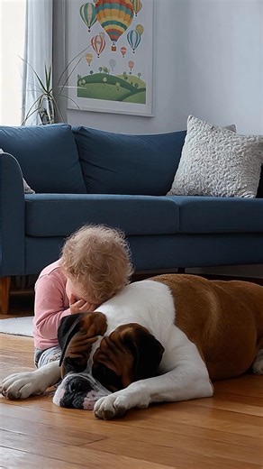 Dog's Gentle Comfort Dog soothes a crying child. #fblifestyle #AI Generated using Kling AI . . . (For entertainment purposes only. Consult professionals if guidance on activities is presented. No brand affiliation is implied if any are shown. If inspired by true events, creative adaptations may be included. Content may include public footage.) | Fabiosa Belle