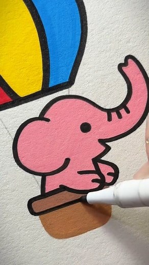 Elephant 🐘 riding on balloon 🎈 😄 #Colouring #balloon #drawing #satisfying #reel #viralchallenge | Colour With Deisy