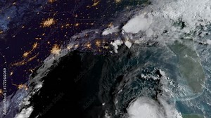 2020 Hurricane Laura time lapse satellite imagery. This work was created using data provided by NOAA / NESDIS / STAR which is not subject to copyright protection. Stock Video