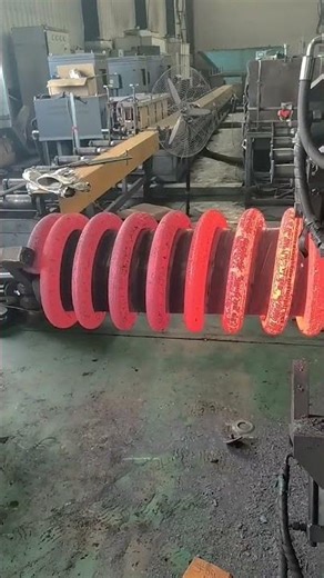 Hot Steel Forming Process into Giant Springs