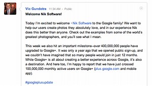 Google  'hit important milestone': 400M people upgraded to Google , 100M active monthly users