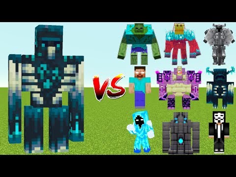 Minecraft : Warden Golem vs All Boss Mobs || Minecraft 1.21 Mob Battle