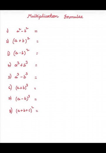 8 Algebra Identities You MUST Know! 📝 #Shorts #Maths #algebra #matholympiad