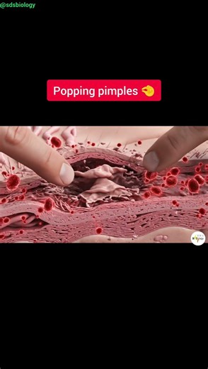 Popping pimples in 8 sec 🤏 #health #science #medical #biology #skincare #pimplepopping