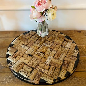 14" Epoxy Wine Cork Display Tray – Rustic Serving Tray, Charcuterie Board, Repurposed Wine Cork Centerpiece, Wine Lover Home Décor - Etsy