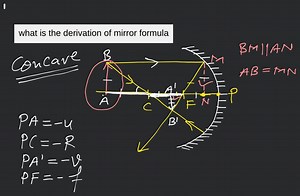 what is the derivation of mirror formula... | Filo