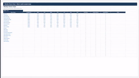 Kids Chore Allowance Tracker Spreadsheet (excel, Google Sheets) - Etsy