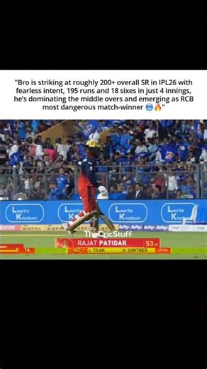 Rajat's 53(20) vs MI 🙇😽 #ipl #rcb #mi