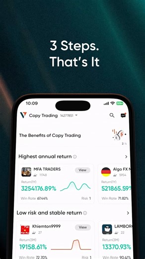 16K views · 41 reactions | Three steps. That’s all it takes. Pick a pro, set your risk, and start copying with confidence.  #VantageMarkets #VantageApp #CopyTrading #Trading | Vantage | Facebook