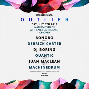 6.4K views · 32 reactions | Bonobo is bringing the exclusive OUTLIER series to Chicago! Catch sets from Simon Green himself, plus Derrick Carter, DJ BORING, & more on Sat. July 6 at Lakefront Green in beautiful lakeside Lincoln Park! | Smartbar Chicago | Facebook