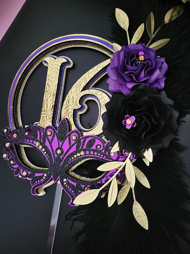 Masquerade Caketopper (can Be Done in Any Colors) - Etsy
