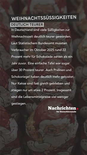 Nachrichten für Deutschlernende - Weihnachtssüßigkeiten deutlich teurer #dldh #nachrichten #news