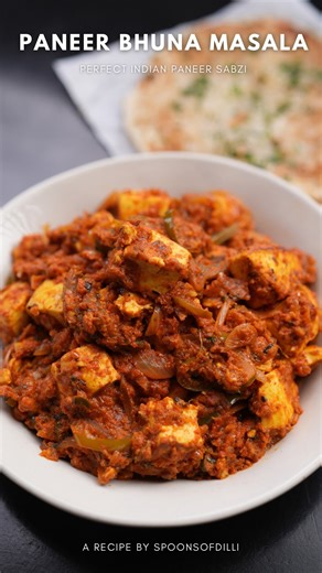 Shreya Jain on Instagram: "•PANEER BHUNA MASALA RECIPE•😍 Looking for a nice, delicious, mouth watering paneer gravy recipe? Look no further! Here’s how you can make rich masaledaar Paneer Bhuna masala🤤 Ingredients used are- Curd- 1 cup Kashmiri chilli powder- 1 Tsp Haldi- 1/2 Tsp Garam masala- 1/2 Tsp Coriander powder- 1 Tsp Kasuri methi- 1 Tsp Salt to taste For homemade tomato puree- Tomatoes- 3-4 pcs Kashmiri chilli powder- 1 Tbsp Water as required Now, in a kadhai- Oil- 2 Tbsp Jeera- 1 Tsp 