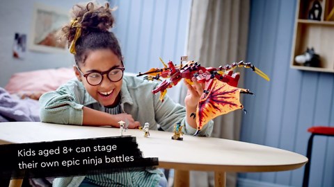 LEGO NINJAGO Legacy Fire Dragon Attack 71753 Ninja Playset Building Kit, Featuring a Flying Dragon Toy; New 2021 (563 Pieces)