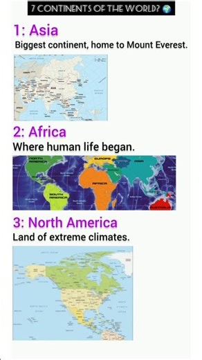 7 Continents of the World 🌍 | Can You Name Them All? #shorts, #geography