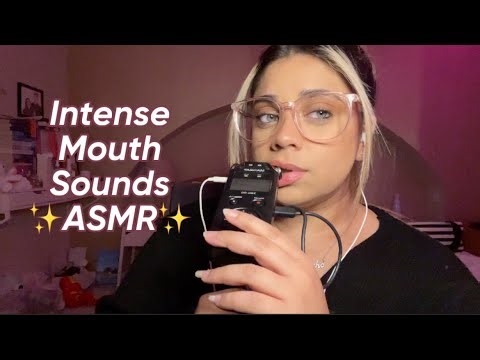 ASMR Intense Tascam Mouth Sounds (mic biting, ear eating, tongue flutters) 🤍✨