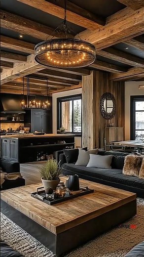 Modern Rustic Living Room | Cozy Cabin Vibes