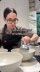 POV: You’re private chef for an NBA player who’s eating like this all week Family-style meal prep plated dinner — made with love, spice, and balance: • Grilled chicken • Roasted sweet potatoes • Bone broth rice • Grilled broccolini • Harissa meatballs • Aji verde • Herb tahini yogurt sauce • Roasted spring veggies • Chickpea salad • Cashew banana oat cookies Dinner? We’re not playing: Lemongrass chicken bone broth soup to start Vietnamese grilled steak vermicelli noodle bowl Finished with sautée