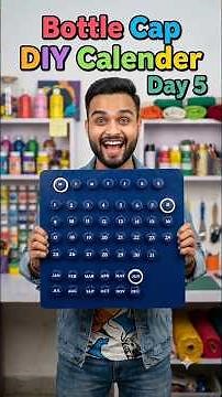 😍🗓️Day-5 Of Making Calendar With Bottle Caps #bottlecapcraft #diycalendar #diy #urwahkevlogs #spn
