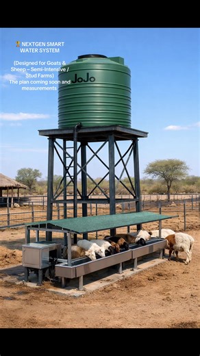 💧🐐 WORLD CLASS Goat & Sheep Water System 🔥 No more broken floats. No more dirty water. No more animals damaging pipes. This is a Smart Hidden Float Valve Chamber system: ✅ Float protected inside side box ✅ Stainless steel trough ✅ No chewing ✅ Longer lifespan ✅ Automatic refill ✅ Built for Botswana heat ☀️ From borehole ➡️ elevated tank ➡️ gravity feed ➡️ protected chamber ➡️ clean water 24/7 💦 Serious farmers upgrade. Stud breeders think long term. NextGen Smart Livestock Systems 🏆 #GoatFa