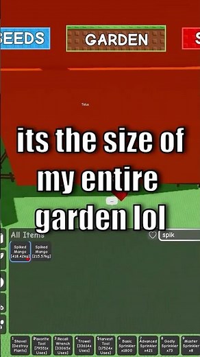 Growing a HUGE Spiked Mango #roblox #growagarden