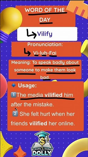 Let's Understand "Vilify"! #businessenglish #businessenglish #advancedenglish #vocabulary