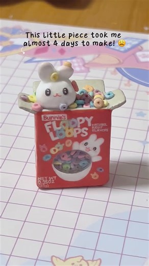Bunnie | I made Floopy Loops! 🐰 A Froot Loops inspired cereal! 😆 My most detailed piece so far and it took me almost 4 days to make this 🥹 I... | Instagram