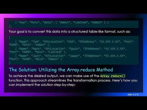 Transforming JSON Data Into a Tabular Format