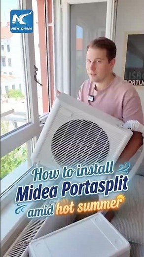 Vienna resident shows how to install Midea Portasplit amid Europe's hot summer
