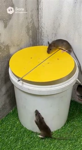 👀 Mouse Smells the Bait... But It's a TRAP! Watch The Unstoppable Spinning Bucket! NO ESCAPE! ❌