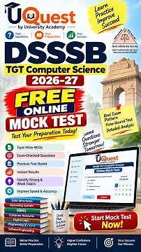 DSSSB TGT Computer Science 2026–27 | FREE Online Mock Test | Practice MCQs & Exam Preparation