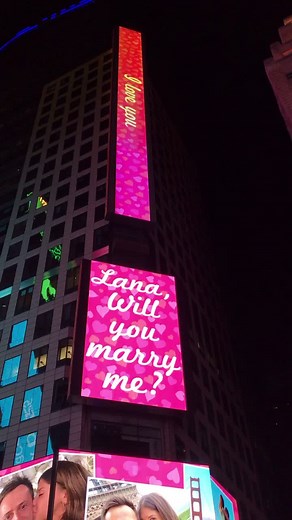 Romantic Times Square Billboard Marriage Proposal