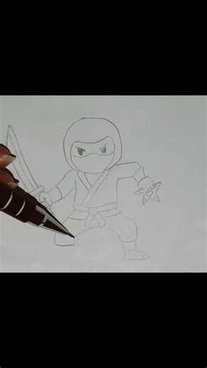 draw a cute ninja #drawing #art #draw #youtube #shorts