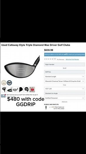 Certified Pre-Owned Callaway ELYTE Driver — $480 w/ Code GGDRIP! #golf #golfdeals #callawaygolf