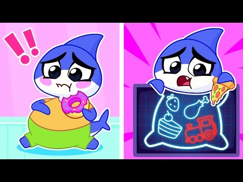 Don't Overeat, Baby Shark! Healthy Habits for Kids | Useful Cartoons for Kids & Nursery Rhymes