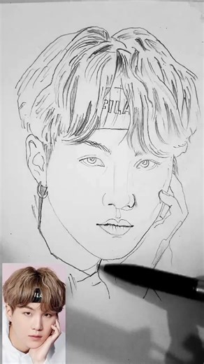 BTS Suga drawing tutorial step by step#howtodraw#sketch#suga